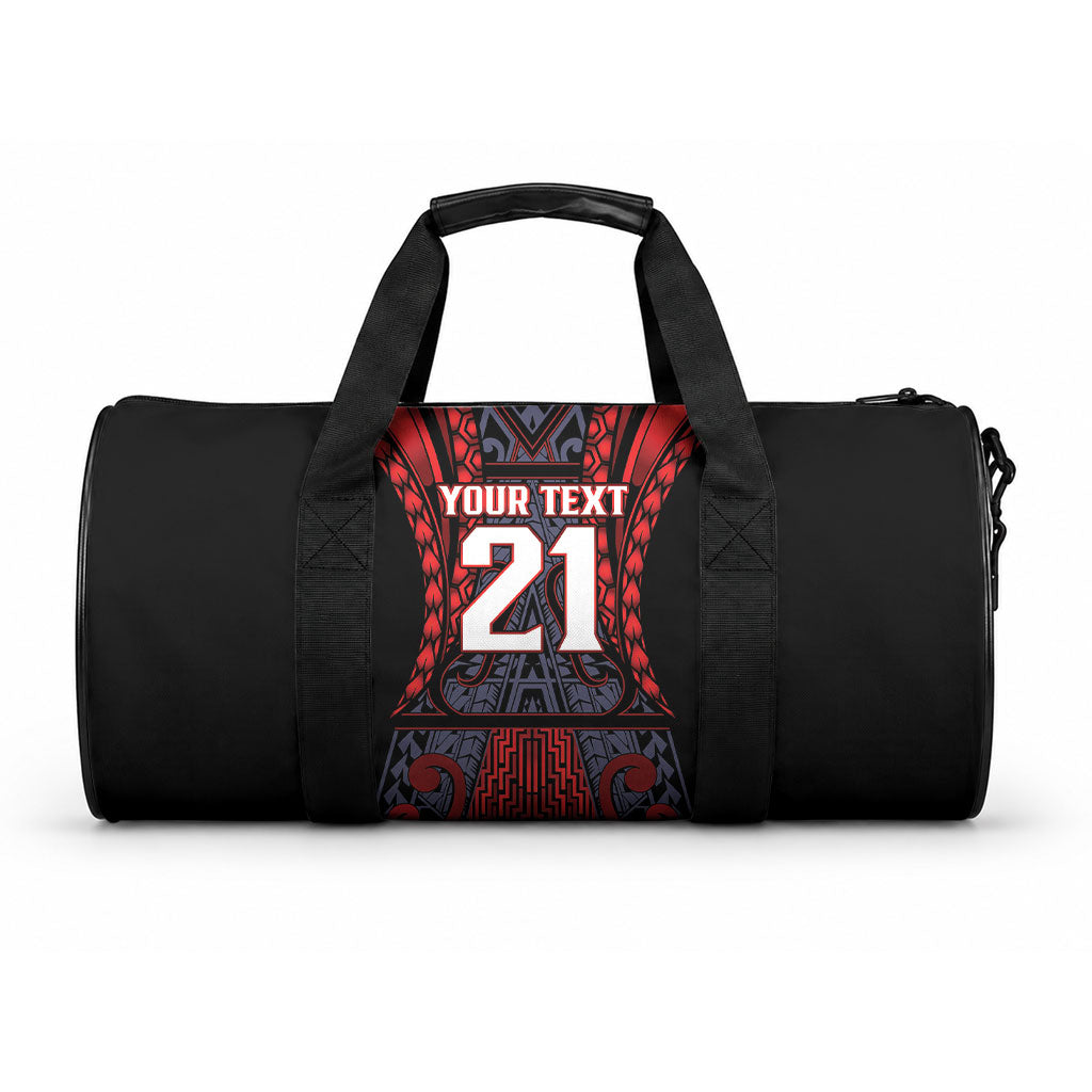 Custom New Zealand Duffle Bag Maori Kiwiana Pattern Tukutuku Motif LT9 One size Red - Polynesian Pride