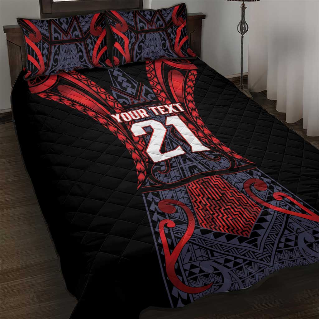 Custom New Zealand Quilt Bed Set Maori Kiwiana Pattern Tukutuku Motif LT9 Red - Polynesian Pride
