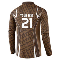 Custom Oceania Football Bula Fiji Button Sweatshirt Polynesian Tribal Pattern LT9 - Polynesian Pride
