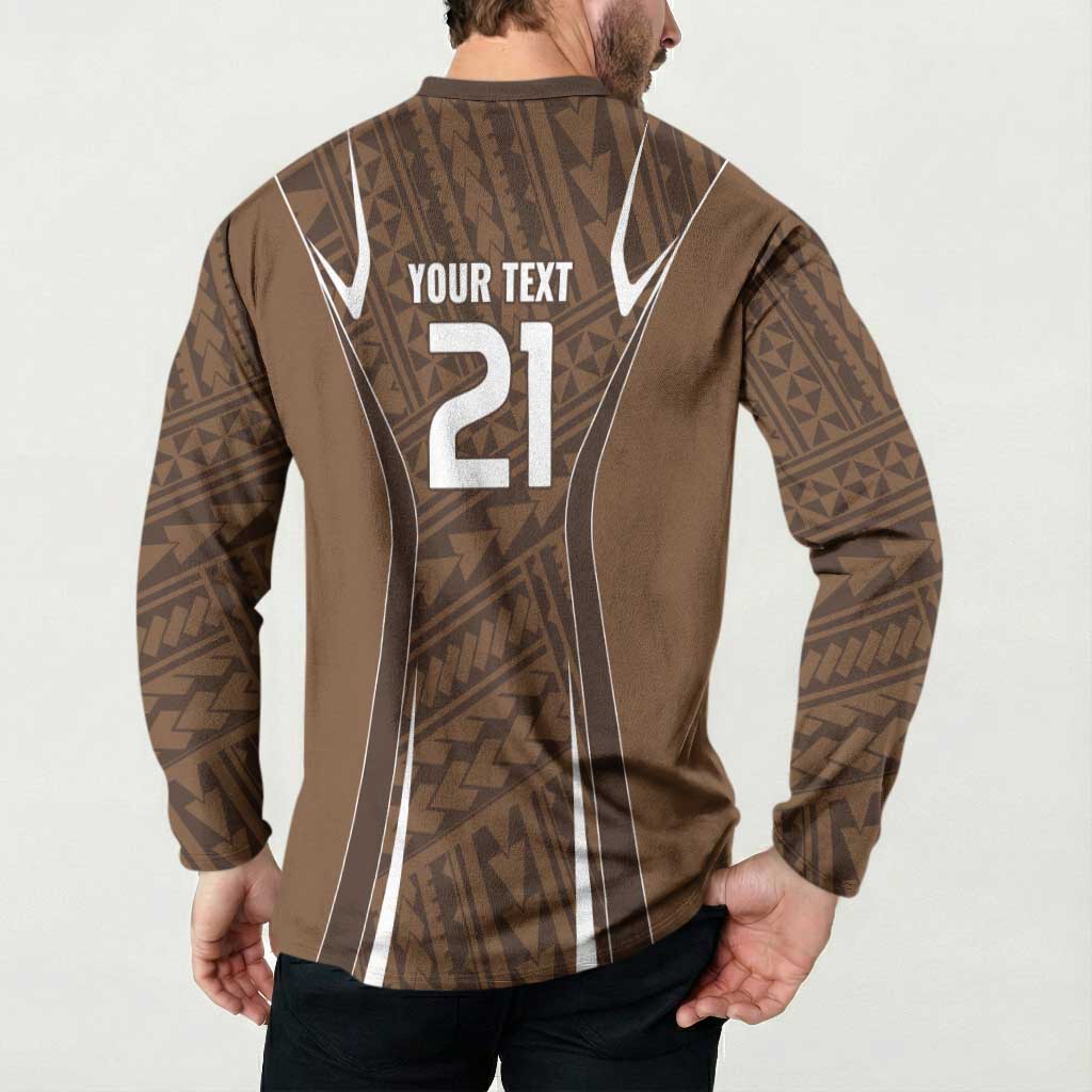 Custom Oceania Football Bula Fiji Button Sweatshirt Polynesian Tribal Pattern LT9 - Polynesian Pride