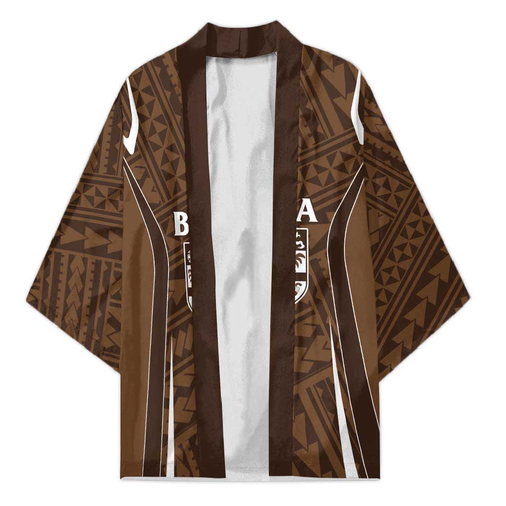 Custom Oceania Football Bula Fiji Kimono Polynesian Tribal Pattern LT9 Unisex Brown - Polynesian Pride