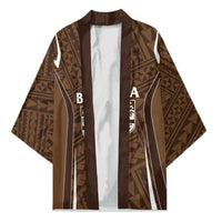 Custom Oceania Football Bula Fiji Kimono Polynesian Tribal Pattern LT9 Unisex Brown - Polynesian Pride