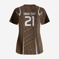 Custom Oceania Football Bula Fiji Scrub Top Polynesian Tribal Pattern LT9 - Polynesian Pride