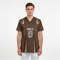 Custom Oceania Football Bula Fiji Scrub Top Polynesian Tribal Pattern LT9 - Polynesian Pride