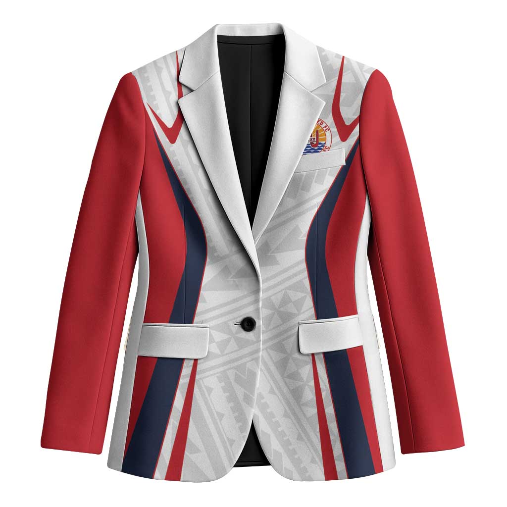 Custom Oceania Football Tahiti Blazer Polynesian Tribal Pattern LT9 Unisex White - Polynesian Pride