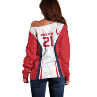 Custom Oceania Football Tahiti Off Shoulder Sweater Polynesian Tribal Pattern LT9 - Polynesian Pride