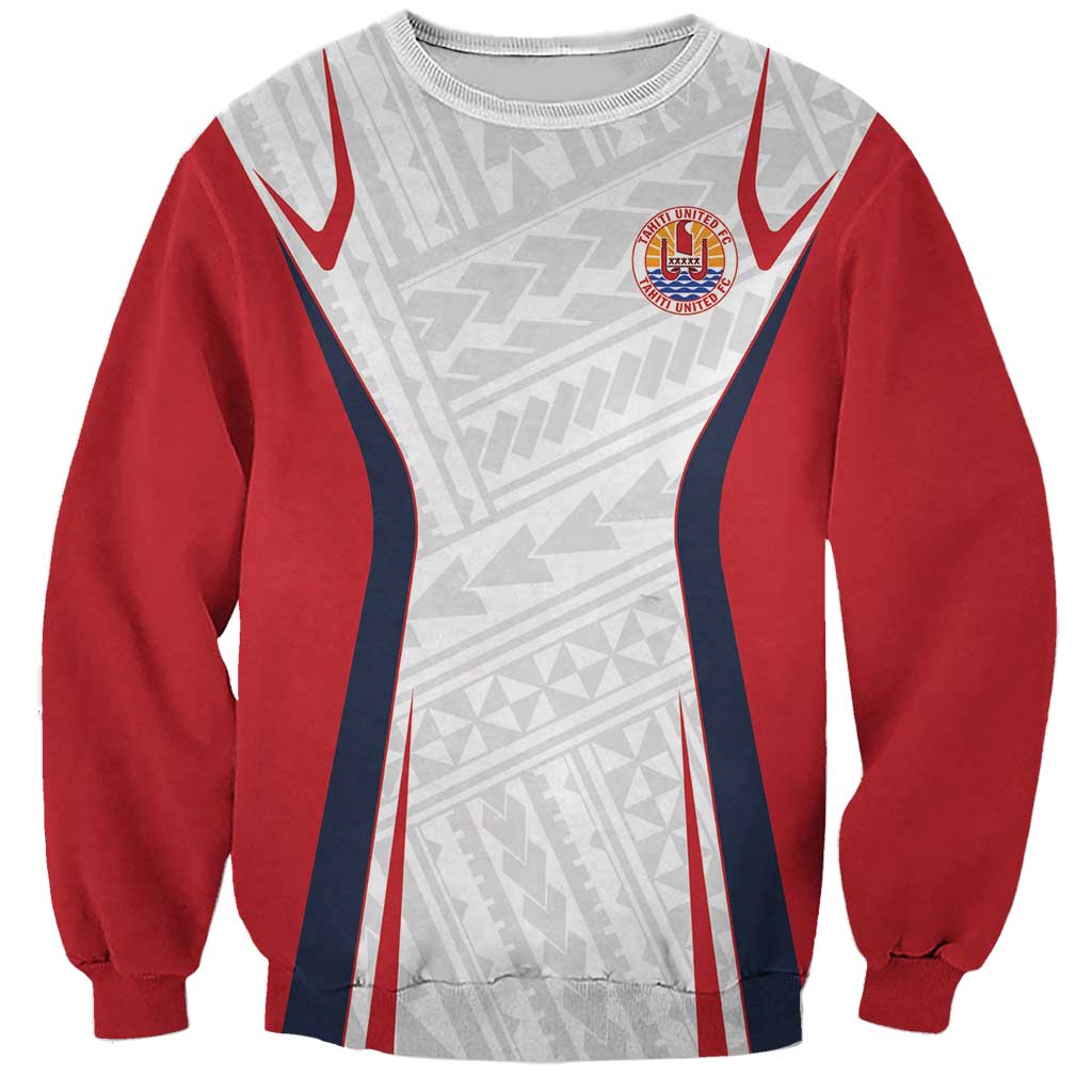 Custom Oceania Football Tahiti Sweatshirt Polynesian Tribal Pattern LT9 Unisex White - Polynesian Pride