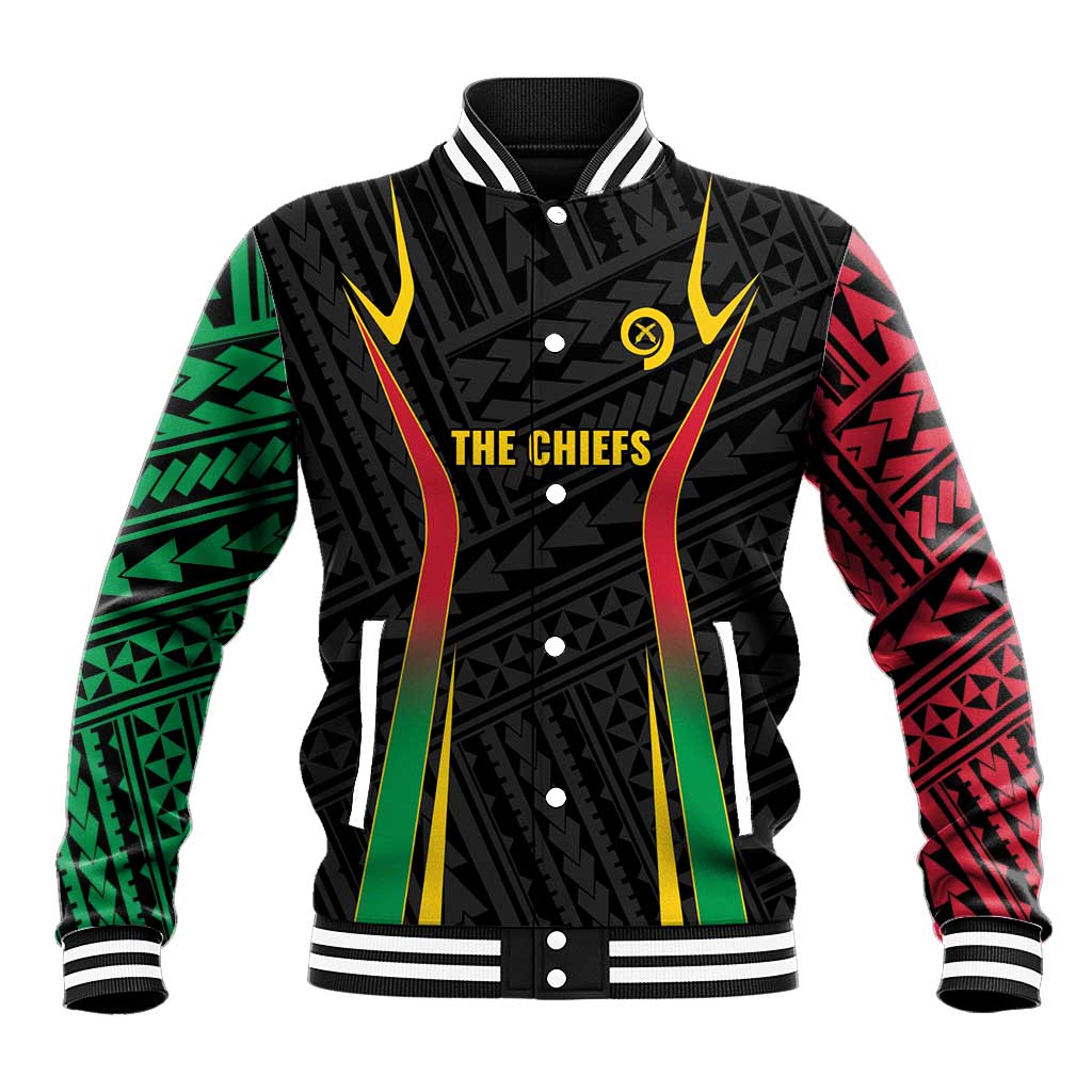 Custom Oceania Football Vanuatu Baseball Jacket Polynesian Tribal Pattern LT9 Unisex Black - Polynesian Pride
