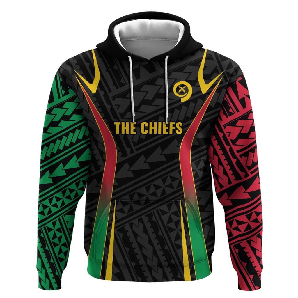 Custom Oceania Football Vanuatu Hoodie Polynesian Tribal Pattern LT9 Pullover Hoodie Black - Polynesian Pride