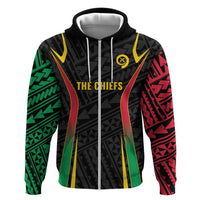 Custom Oceania Football Vanuatu Hoodie Polynesian Tribal Pattern LT9 Zip Hoodie Black - Polynesian Pride