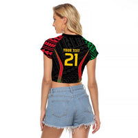 Custom Oceania Football Vanuatu Raglan Cropped T Shirt Polynesian Tribal Pattern LT9 - Polynesian Pride