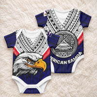 American Samoa Baby Onesie Bald Eagle with Polynesian Pattern LT9 - Polynesian Pride