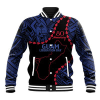 Personalized Guam 80th Anniversary Liberation Day Baseball Jacket Guahan Basic Seal LT9 Unisex Black - Polynesian Pride
