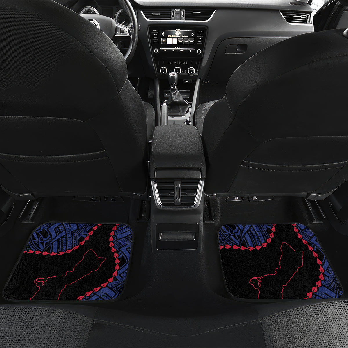 Personalized Guam 80th Anniversary Liberation Day Car Mats Guahan Basic Seal LT9 Set 2pcs - Back Black - Polynesian Pride