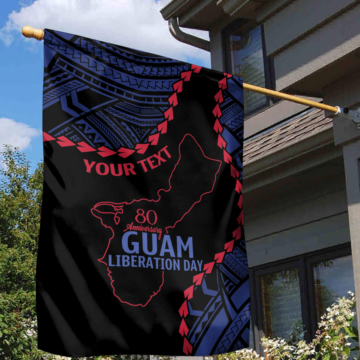 Personalized Guam 80th Anniversary Liberation Day Garden Flag Guahan Basic Seal LT9 - Polynesian Pride