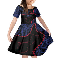 Personalized Guam 80th Anniversary Liberation Day Kid Short Sleeve Dress Guahan Basic Seal LT9 KID Black - Polynesian Pride