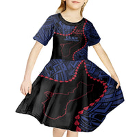 Personalized Guam 80th Anniversary Liberation Day Kid Short Sleeve Dress Guahan Basic Seal LT9 - Polynesian Pride