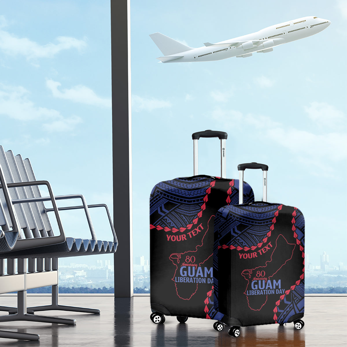 Personalized Guam 80th Anniversary Liberation Day Luggage Cover Guahan Basic Seal LT9 - Polynesian Pride
