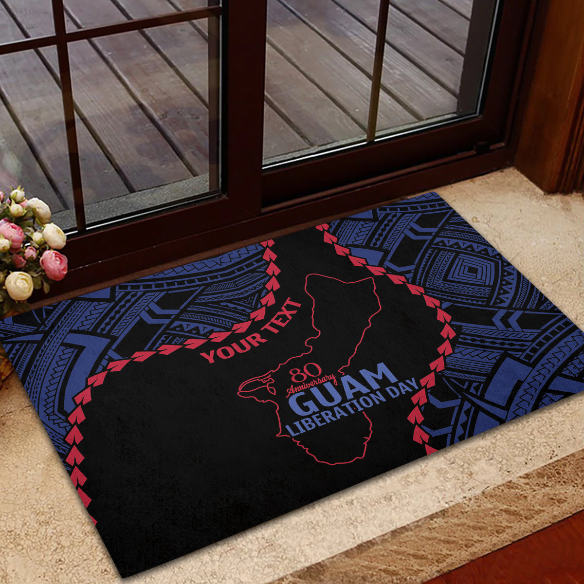 Personalized Guam 80th Anniversary Liberation Day Rubber Doormat Guahan Basic Seal LT9 - Polynesian Pride