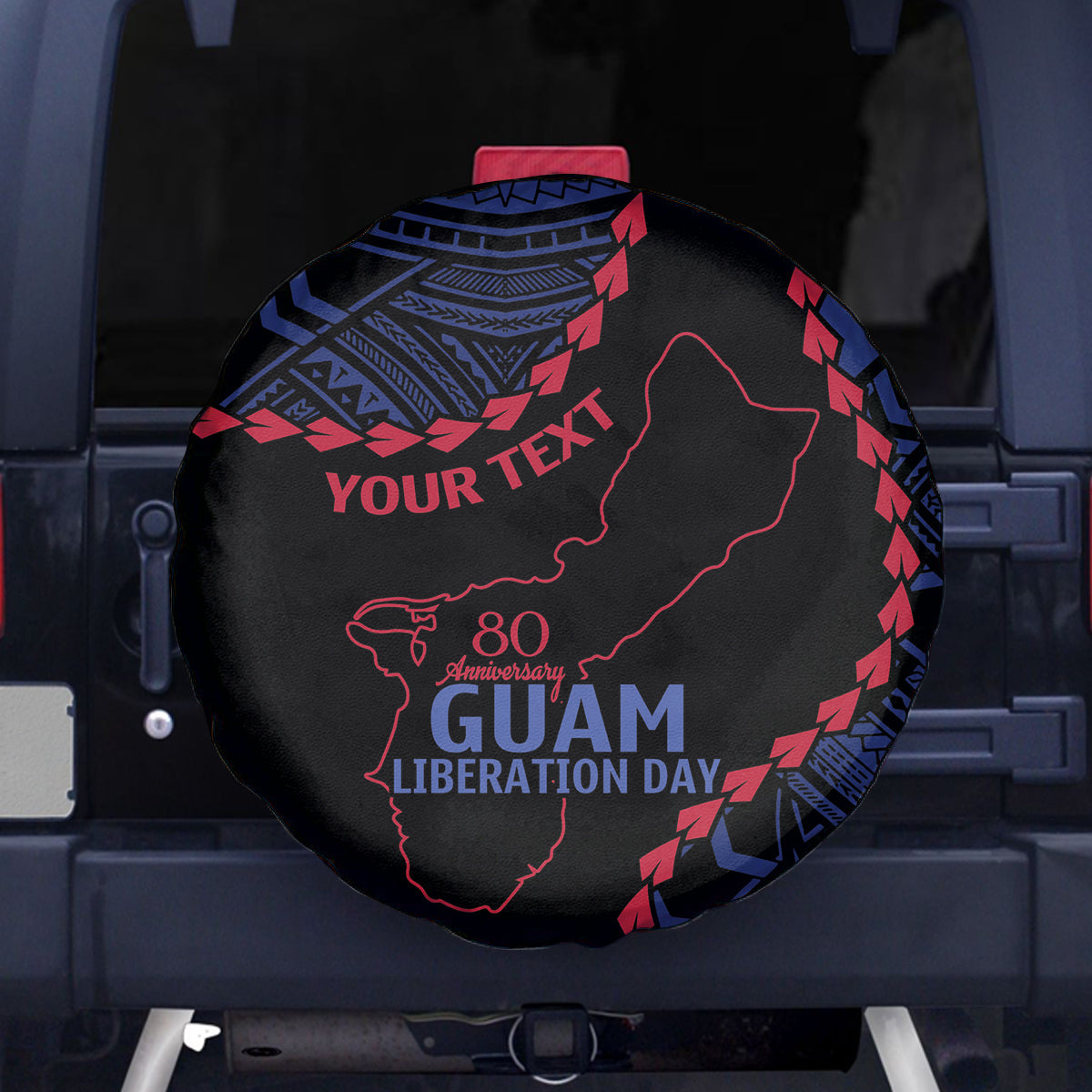 Personalized Guam 80th Anniversary Liberation Day Spare Tire Cover Guahan Basic Seal LT9 - Polynesian Pride