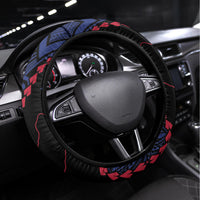 Guam 80th Anniversary Liberation Day Steering Wheel Cover Guahan Basic Seal LT9 Universal Fit Black - Polynesian Pride