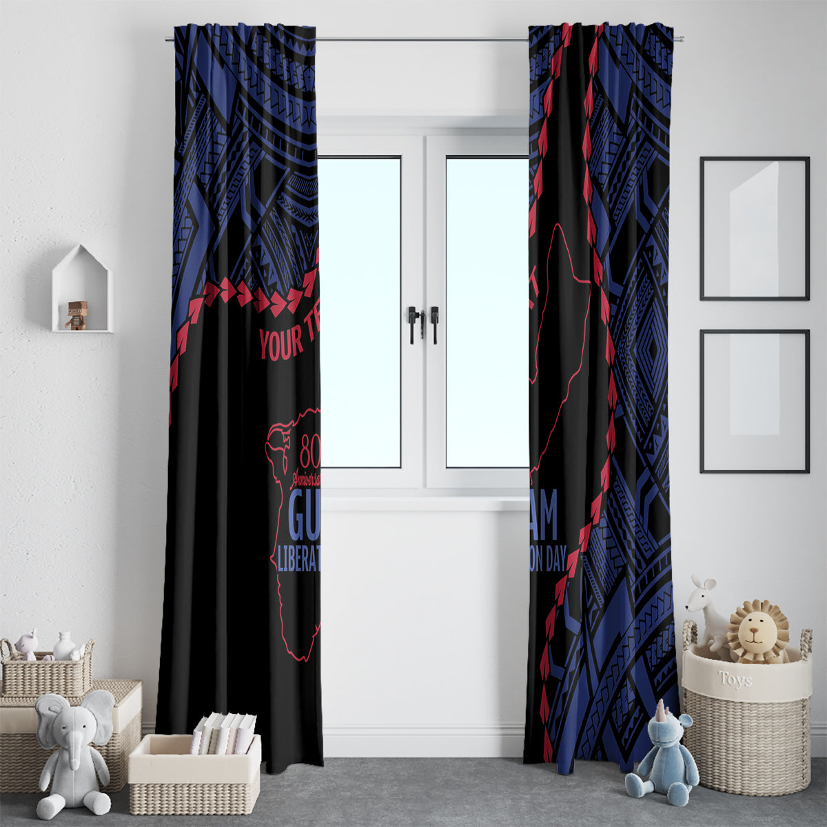 Personalized Guam 80th Anniversary Liberation Day Window Curtain Guahan Basic Seal LT9 - Polynesian Pride
