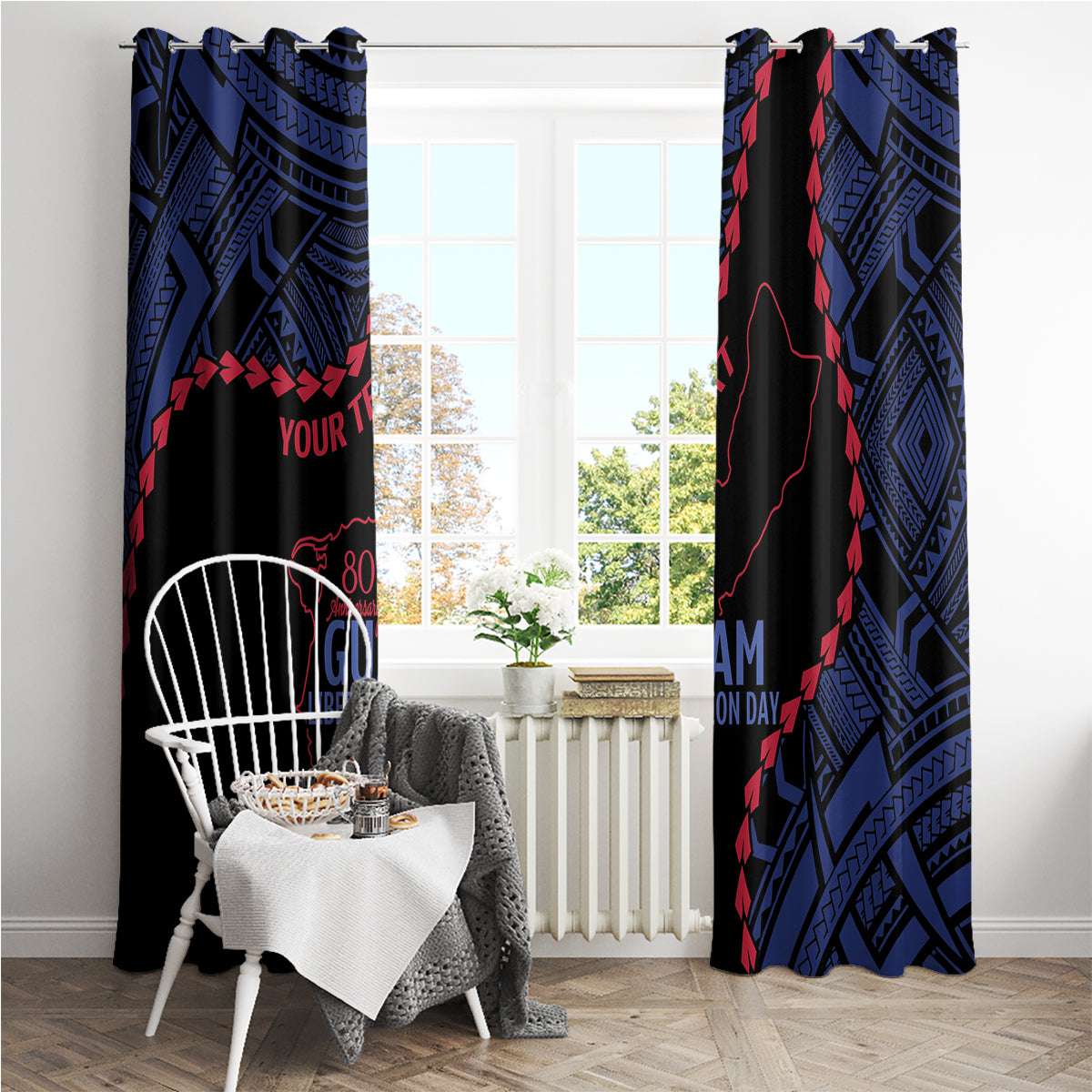 Personalized Guam 80th Anniversary Liberation Day Window Curtain Guahan Basic Seal LT9 - Polynesian Pride