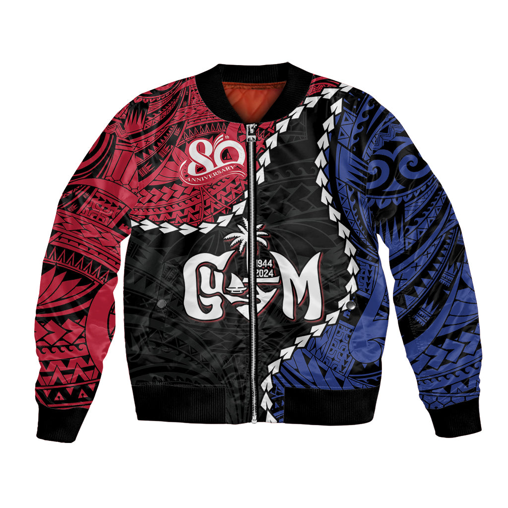 Personalized Guam 80th Anniversary Liberation Day Bomber Jacket Tano I Man Chamoru Since 1944 LT9 Unisex Black - Polynesian Pride