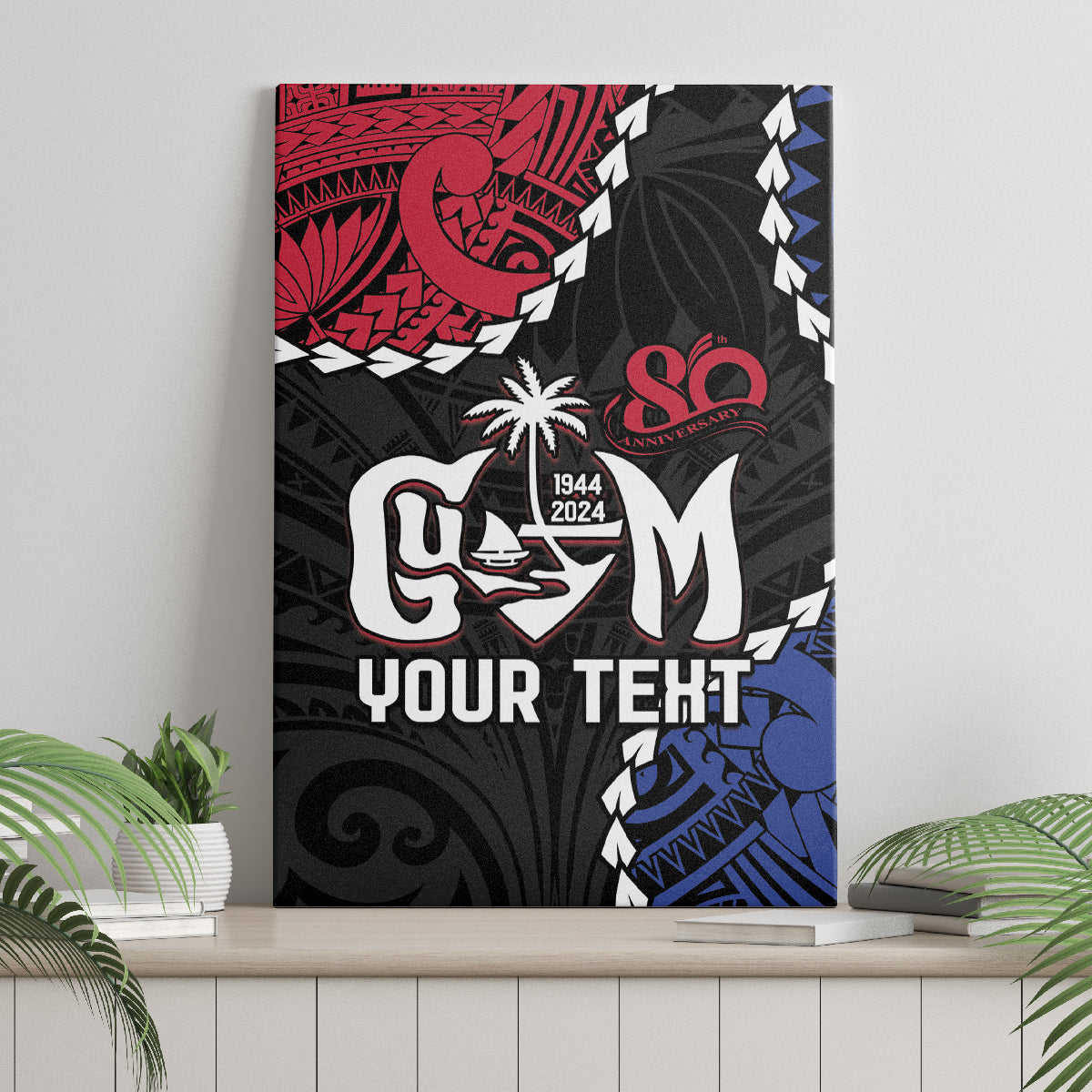 Personalized Guam 80th Anniversary Liberation Day Canvas Wall Art Tano I Man Chamoru Since 1944 LT9 - Polynesian Pride