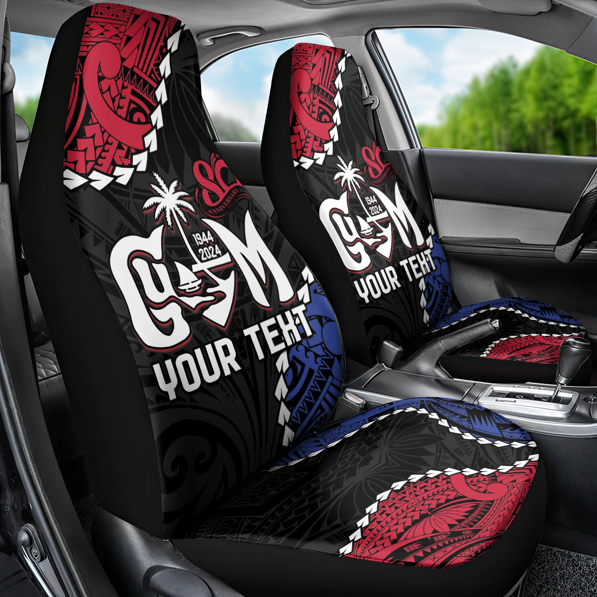Personalized Guam 80th Anniversary Liberation Day Car Seat Cover Tano I Man Chamoru Since 1944 LT9 - Polynesian Pride