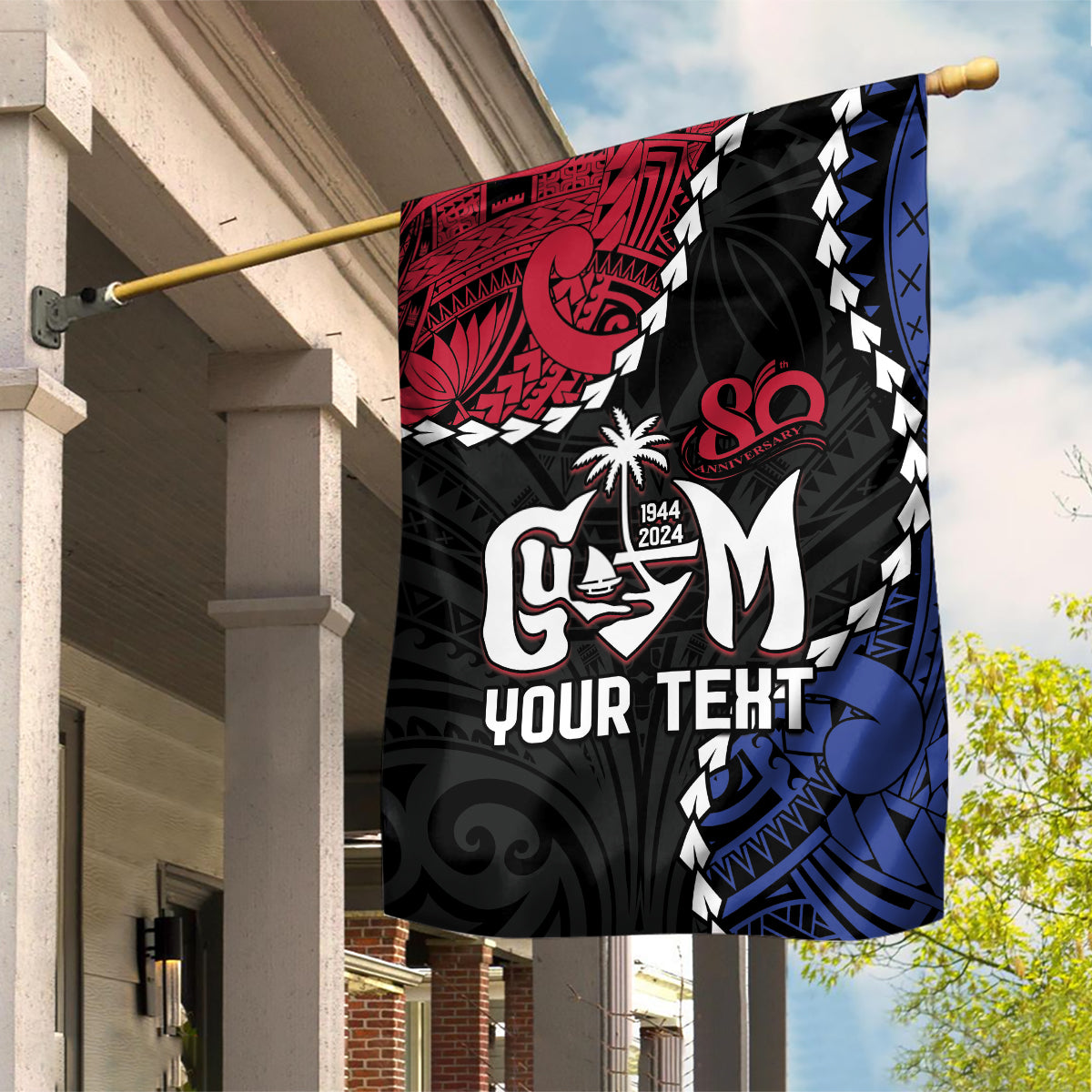 Personalized Guam 80th Anniversary Liberation Day Garden Flag Tano I Man Chamoru Since 1944 LT9 House Flag Black - Polynesian Pride