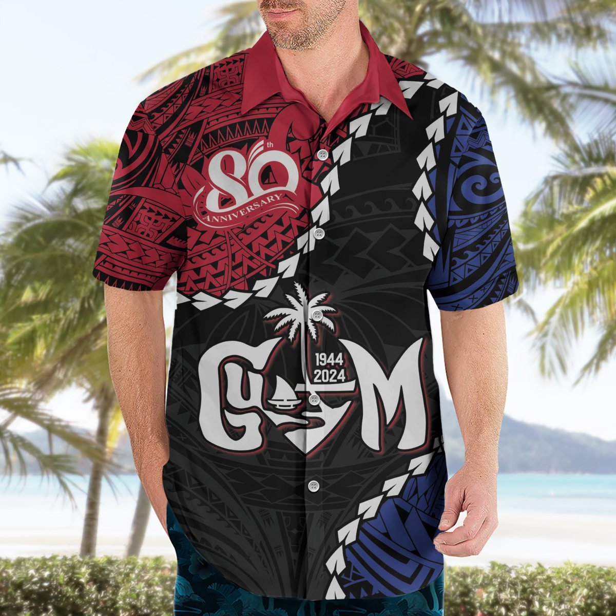 Personalized Guam 80th Anniversary Liberation Day Hawaiian Shirt Tano I Man Chamoru Since 1944 LT9 - Polynesian Pride