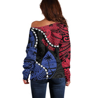 Personalized Guam 80th Anniversary Liberation Day Off Shoulder Sweater Tano I Man Chamoru Since 1944 LT9 - Polynesian Pride