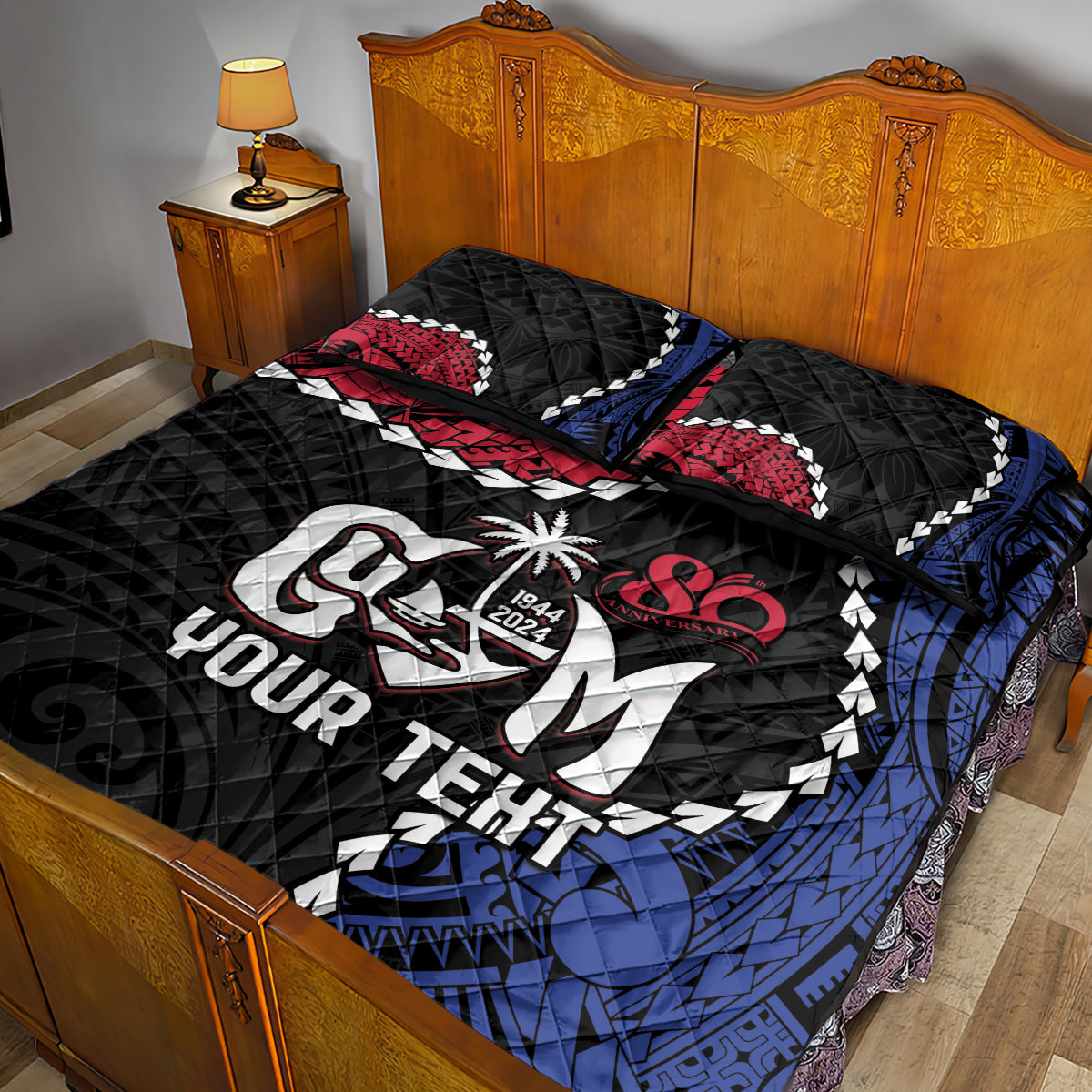 Personalized Guam 80th Anniversary Liberation Day Quilt Bed Set Tano I Man Chamoru Since 1944 LT9 - Polynesian Pride