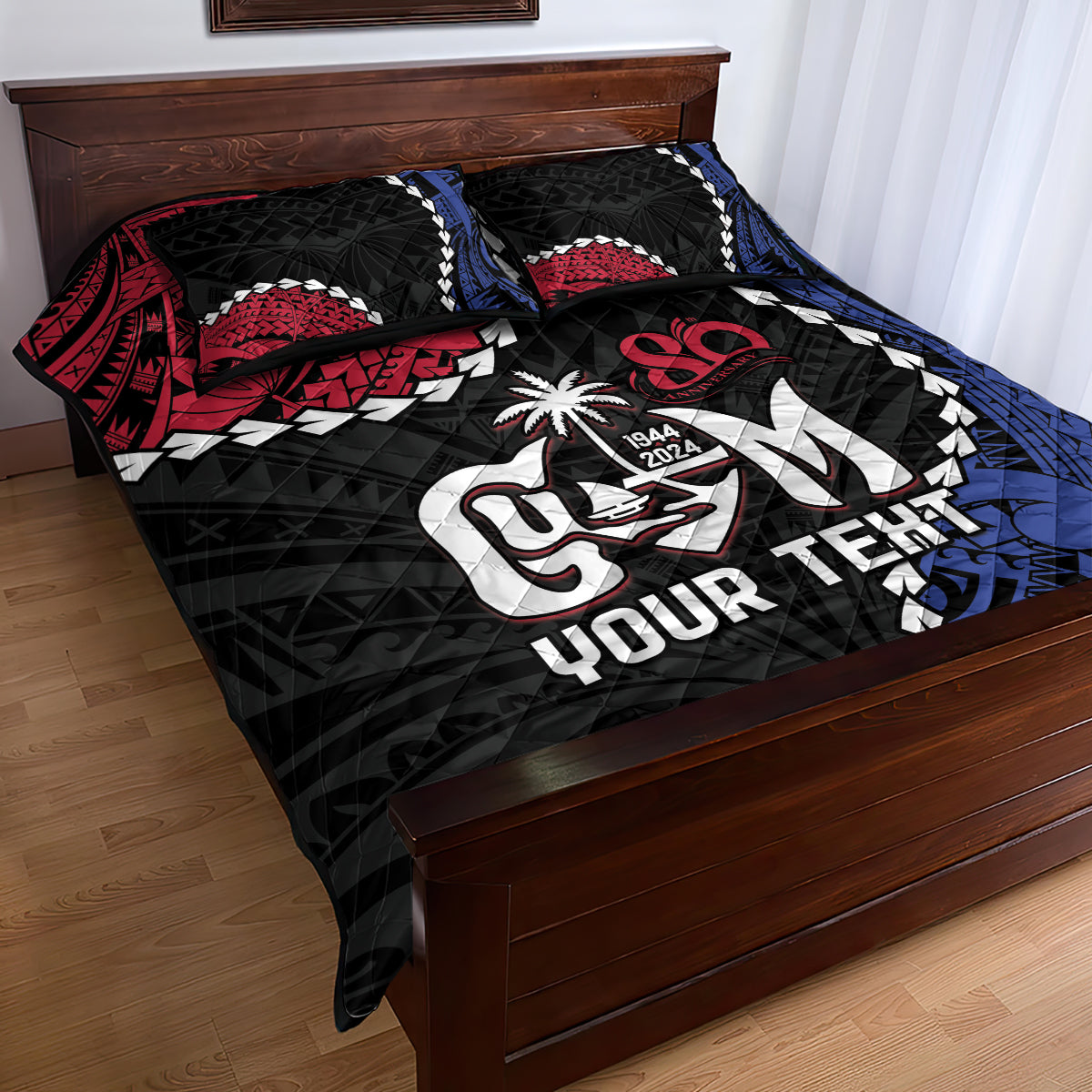 Personalized Guam 80th Anniversary Liberation Day Quilt Bed Set Tano I Man Chamoru Since 1944 LT9 - Polynesian Pride