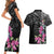 Guahan Puti Tai Nobiu Couples Matching Short Sleeve Bodycon Dress and Hawaiian Shirt Guam Bougainvillea Flower Art