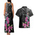 Guahan Puti Tai Nobiu Couples Matching Tank Maxi Dress and Hawaiian Shirt Guam Bougainvillea Flower Art