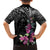 Guahan Puti Tai Nobiu Family Matching Long Sleeve Bodycon Dress and Hawaiian Shirt Guam Bougainvillea Flower Art