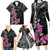 Guahan Puti Tai Nobiu Family Matching Long Sleeve Bodycon Dress and Hawaiian Shirt Guam Bougainvillea Flower Art