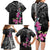 Guahan Puti Tai Nobiu Family Matching Long Sleeve Bodycon Dress and Hawaiian Shirt Guam Bougainvillea Flower Art