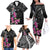 Guahan Puti Tai Nobiu Family Matching Off The Shoulder Long Sleeve Dress and Hawaiian Shirt Guam Bougainvillea Flower Art