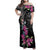 Guahan Puti Tai Nobiu Family Matching Off Shoulder Maxi Dress and Hawaiian Shirt Guam Bougainvillea Flower Art