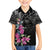 Guahan Puti Tai Nobiu Family Matching Off Shoulder Short Dress and Hawaiian Shirt Guam Bougainvillea Flower Art