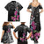 Guahan Puti Tai Nobiu Family Matching Summer Maxi Dress and Hawaiian Shirt Guam Bougainvillea Flower Art