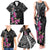 Guahan Puti Tai Nobiu Family Matching Tank Maxi Dress and Hawaiian Shirt Guam Bougainvillea Flower Art