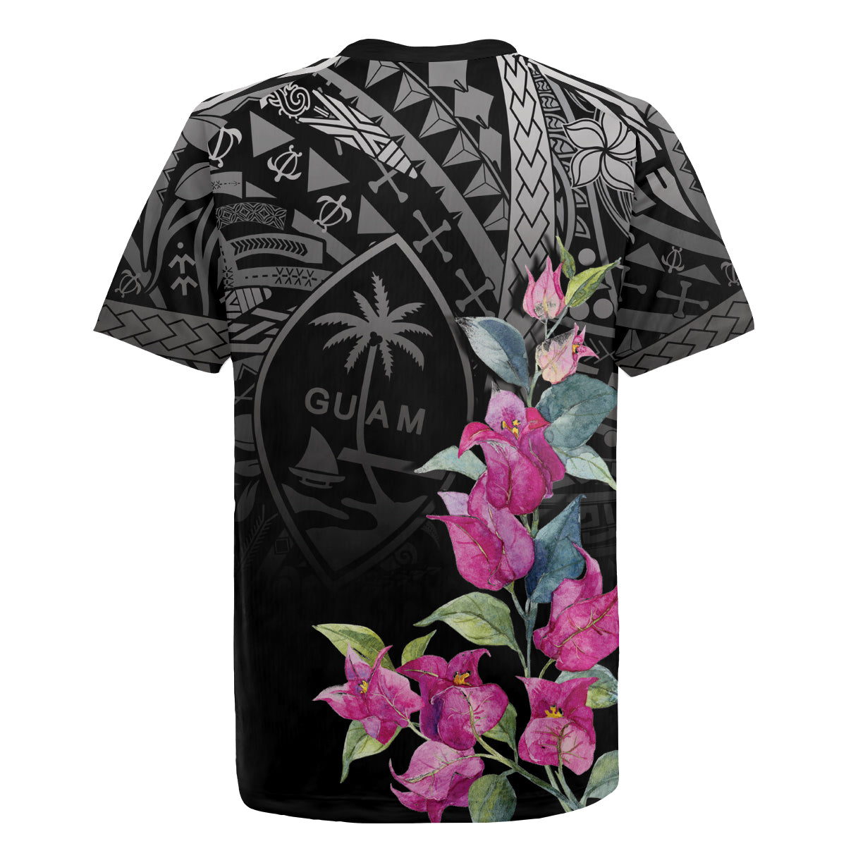 Guahan Puti Tai Nobiu Rugby Jersey Guam Bougainvillea Flower Art LT9 - Polynesian Pride