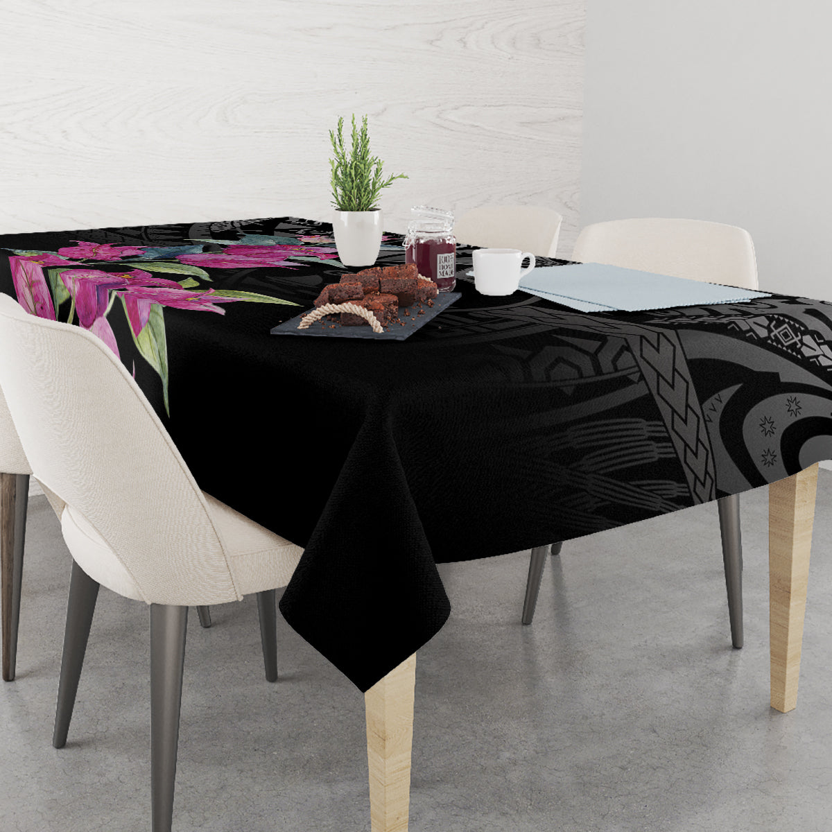 Guahan Puti Tai Nobiu Tablecloth Guam Bougainvillea Flower Art LT9 - Polynesian Pride
