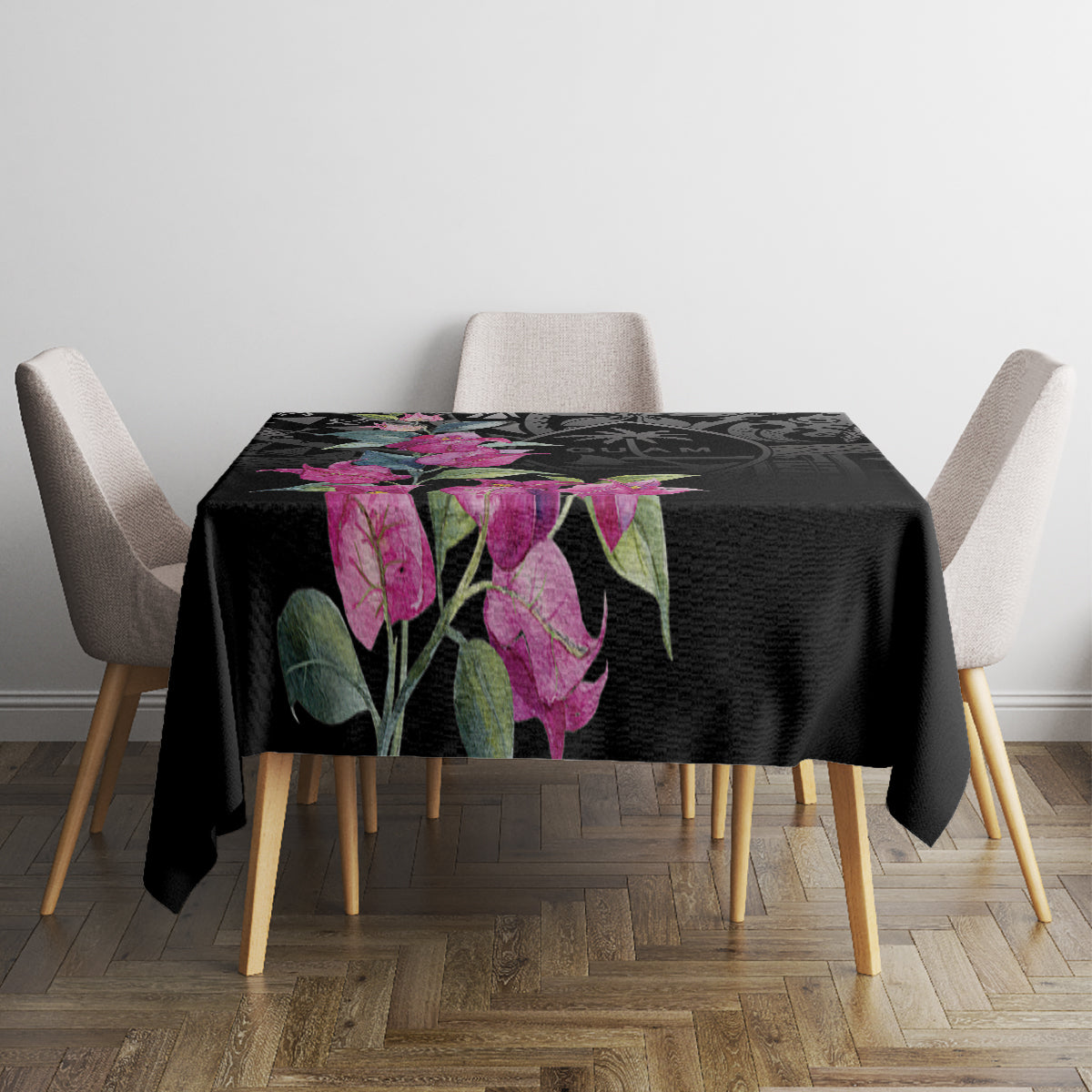 Guahan Puti Tai Nobiu Tablecloth Guam Bougainvillea Flower Art LT9 - Polynesian Pride