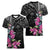 Guahan Puti Tai Nobiu Women V-Neck T-Shirt Guam Bougainvillea Flower Art