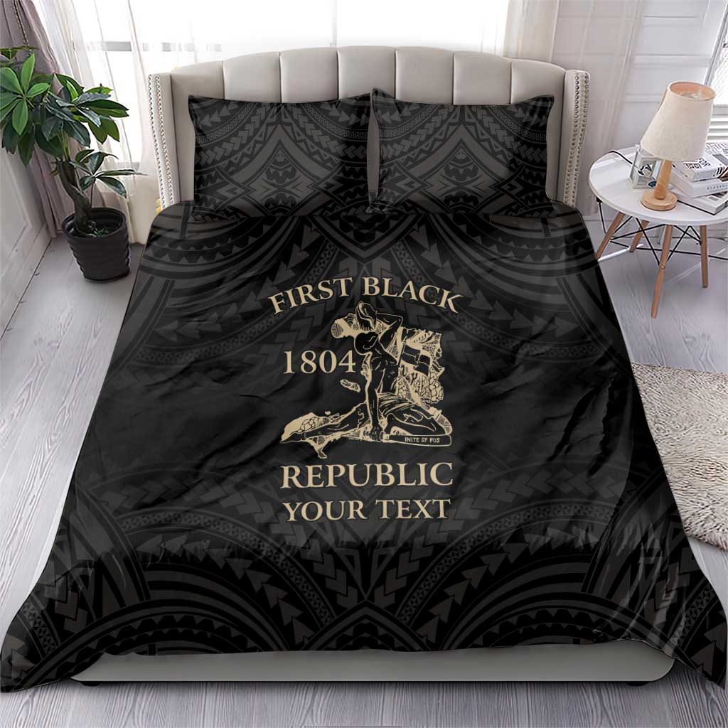 Personalized Haiti First Black Republic Bedding Set Negre Marron With Map And Flag LT9 - Polynesian Pride